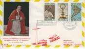 J0381 Pape Paul VI Congres Eucharistique 479 à 481 Vatican 1968 FDC Premier Jour - Storia Postale