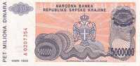 CROATIE    5 000 000 Dinara   Emission De 1993   Pick R24a    *****BILLET  NEUF***** - Croacia