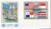 Fdc Armoiries & Drapeaux Unicef 1981 Peintre Raoul Duffy Bl4 - Stamps