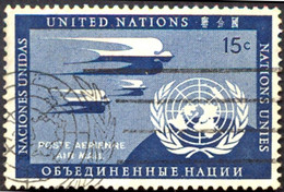 Pays : 340 (Nations Unies : Siège De New York)  Yvert Et Tellier N° : Aé    3 (o) - Luftpost