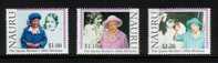 NAURU 2000 QUEEN MOTHER MUM 100TH BIRTHDAY SET OF 3 NHM Royals Royalty - Nauru