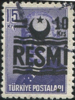 Pays : 489,1 (Turquie : République)  Yvert Et Tellier N° : S   31 (o) - Timbres De Service