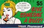 AUSTRALIA $5  BEAUTIFUL WOMAN  AD  MAKING  PHONECALLS  CARTOON  AUS-270  SPECIAL PRICE !! READ DESCRIPTION !! - Australie