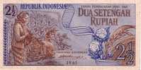 INDONESIE   2 1/2 Rupiah   Daté De 1961   Pick 79     ***** BILLET  NEUF ***** - Indonésie