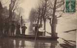 93 L´ILE ST DENIS  Trè Belle Cpa Animée Des Inondations De Janvier 1910, Quai Du Moulin - L'Ile Saint Denis