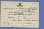 Kaart "Administration De La Province De Brabant" Met Cirkelstempel BOITSFORT / BOSCHVOORDE Op 28/6/1937 - Altri & Non Classificati