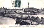 Cpa Chalonnes (49, Maine Et Loire) Lancement D´un Pont De Bateaux Par Le 6è Génie. Militaire. Belle Animation. 1908 - Chalonnes Sur Loire