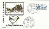 DILIGENCES PREMIER JOUR ROME 1969 LA DILIGENCE POSTALE LATINA - Stage-Coaches