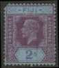 FIJI -  1912 2/- King George V. Scott 89. Used. Short Top Left Corner - Fiji (1970-...)