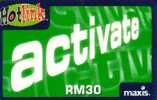 MALAYSIA  30 R   ABSTRACT PICTURE  GREEN   ACTIVATE  GSM MOBILE   SPECIAL PRICE !!! - Malasia