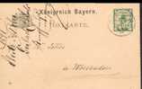 BAVIERE - Entier Postal Ayant Circulé (1891) - Interi Postali