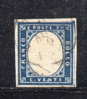 ASI244 - SARDEGNA , 20 CENTESIMI N. 15B  USATO. OTTIMI MARGINI. FIRMATO RAYBAUDI - Sardegna