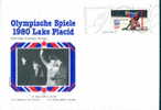 BOBSLEIGH  USA OBLITERATION TEMPORAIRE JEUX OLYMPIQUES DE 1980  LAKE PLACID  ENVELOPPE VAINQUEURS - Wintersport (Sonstige)
