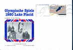 BOBSLEIGH  USA OBLITERATION TEMPORAIRE JEUX OLYMPIQUES DE 1980  LAKE PLACID  ENVELOPPE VAINQUEURS - Invierno