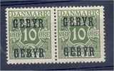 DENMARK GEBYR 1923, 10 Oere Stamp In Never Hinged Pair Very Fine **! - Segnatasse