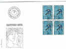 SKI PREMIER JOUR SAPPORO 1972 LIECHTENSTEIN AVEC 4 TIMBRES - Inverno1972: Sapporo