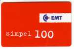 ESTONIA " EMT - Simpel 100 " Mobile Call Card (plastic) #3 - Estland