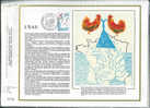 COQ NOTICE PHILATELIQUE FRANCE 1981 SUR LE THEME DE L EAU  COQ ET CARTE DE FRANCE EN DESSIN D ENFANT - Ferme