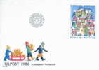 LUGE FDC SUEDE 1986 LUGE ET NOEL - Hiver