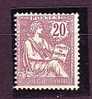 France  **  N°  126 - 20 C  Brun - Lilas Type Mouchon - 1900-02 Mouchon