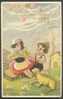 Art Deco Children With Lamb - Artist Signed Chiostri - Chiostri, Carlo