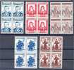 BULGARIA, FAMOUS BULGARIANS NH SET IN BLOCKS OF 4 - Nuovi