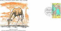 GIRAFE TCHECOSLOVAQUIE PREMIER JOUR 1976 FOND MONDIAL POUR LA NATURE - Giraffen