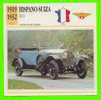 HISPANO-SUIZA, 1919 H6 B 32 Cv TORPÉDO - VOITURE GRAND TOURISME -  FICHE COMPLÈTE DE LA VOITURE À L´ENDOS DE LA CARTE - - Automobili