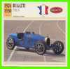 BUGATTI, 1924 TYPE 35 - VOITURE DE COURSE -  FICHE COMPLÈTE DE LA VOITURE À L´ENDOS DE LA CARTE - - Automobili