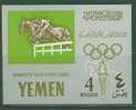 64N0166 Hippisme Bloc 27 Yemen 1964 Neuf ** Jeux Olympiques De Tokyo - Ippica