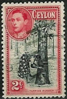 CEYLON..1938/1949..Michel # 230 G...used...( K 12:12 )...MiCV - 5 Euro. - Ceylon (...-1947)