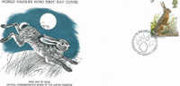 Delcampe - LE LIEVRE DU CAP PREMIER JOUR  FONDS MONDIAL POUR LA NATURE ROYAUME UNI 1977 - Nager