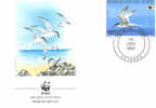 OISEAU  ENVELOPPE PREMIER JOUR WWF REPUBLIQUE POPULAIRE DU BENIN 1989 DIFFERENT 1 - Seagulls