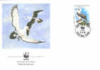 OISEAU ABBOTT BOOBY  ENVELOPPE PREMIER JOUR WWF CHRISTMAS ISLAND 1990 - Seagulls