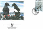 OISEAU BLACK GUILLEMOT ENVELOPPE PREMIER JOUR WWF ISLE OF MAN 1989 - Penguins