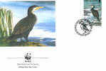 OISEAU DE MER CORMORANT ENVELOPPE PREMIER JOUR WWF ISLE OF MAN 1989 - Pinguïns & Vetganzen