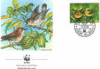 OISEAU MUSCIVORE DES ILES COOK ENVELOPPE PREMIER JOUR WWF COOK ISLAND 1989 - Papegaaien, Parkieten