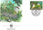 OISEAU PIGEON DES FRUITS DE RAROTONGA ENVELOPPE PREMIER JOUR WWF COOK ISLAND 1989 DIFFERENT - Pappagalli & Tropicali