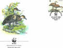 OISEAU CANARD LE DENDROCYGNE A TETE NOIRE ENVELOPPE PREMIER JOUR WWF BAHAMAS 1988 DIFFERENT - Ducks