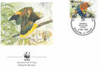 OISEAU PERROQUET AMAZONE DE SAINT VINCENT ENVELOPPE PREMIER JOUR WWF ST VINCENT 1989 - Pappagalli & Tropicali