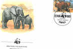 MAMMIFERES ELEPHANT D AFRIQUE ENVELOPPE PREMIER JOUR WWF UGANDA 1983 - Elefanti