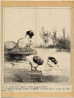 - LES NAGEUSES . LITHO DU XIXe S. DECOUPEE ET COLLEE SUR PAPIER - Swimming