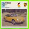 PORSCHE,1966 - 911S 2 LITRES - FICHE COMPLÈTE DE LA VOITURE À L´ENDOS DE LA CARTE - - Cars