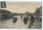 C 471 - ALFORTVILLE - Les Bateaux Et Le Pont Du Chemin De Fer - Trés Rare  Belle CPA 1909 écrite Et Animée - - Alfortville