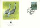 W0597 Grue à Cou Blanc Grus Vipio Corée Du Sud 1988 FDC Premier Jour WWF - Kraanvogels En Kraanvogelachtigen