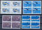 SWITZERLAND: AIRPOST STAMPS 4 BLOCKS OF 4 VF, USED, UNUSED - Usati