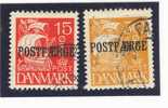 DENMARK, 2 POSTFAERGE STAMPS FROM 1927, USED! - Paquetes Postales