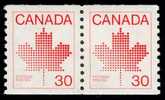 Canada (Scott No. 950 - Feuille D'érable / Maple Leaf) [**]* Luxe / ExF - Roulette / Coil  (Paire / Pair) - Rollo De Sellos