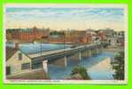 LEWISTON & AUBURN, MAINE - NORTH BRIDGE - ANIMATED - TRAVEL IN 1927 - C.T. AMERICAN ART - - Lewiston