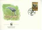 W0599 Grue à Cou Blanc Grus Vipio Corée Du Sud 1988 FDC Premier Jour WWF - Kraanvogels En Kraanvogelachtigen